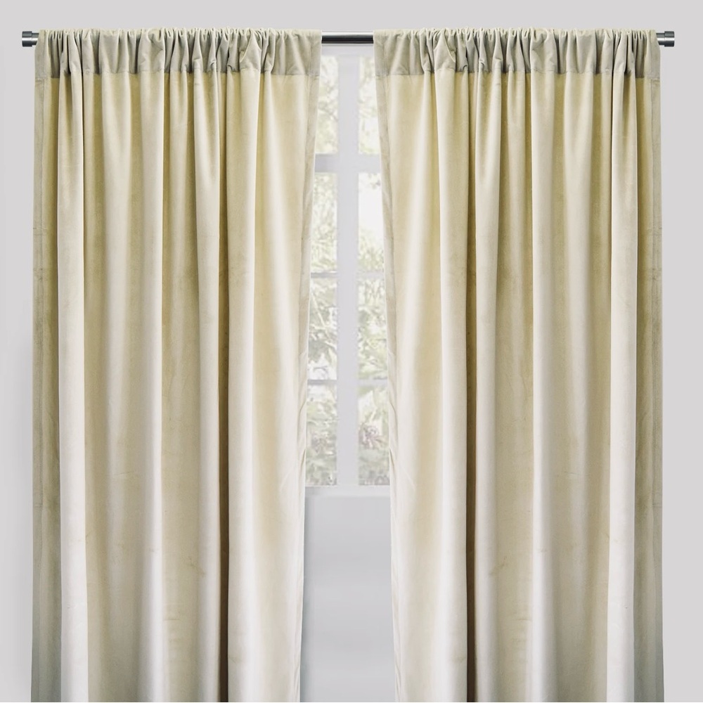 Torino Curtain Panels | Solid Velvet by Rodeo Home set off 2 ( 54”x96”)